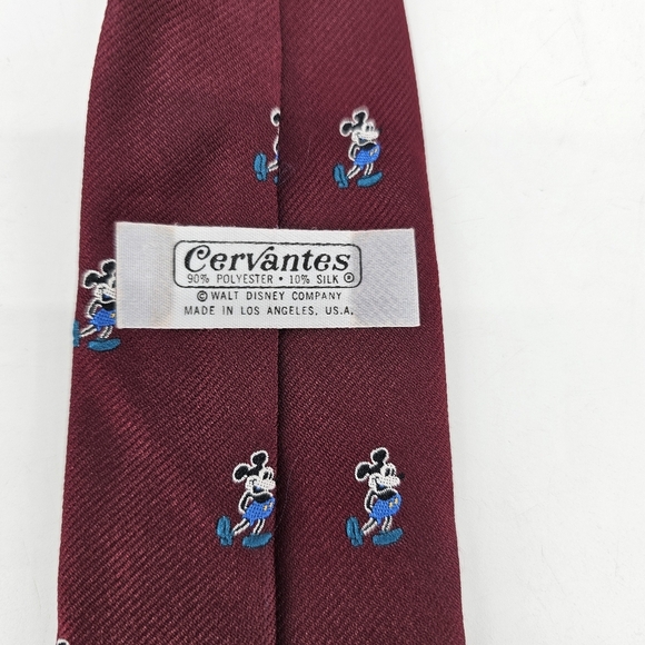 Walt Disney Cervantes Vintage Mickey Mouse Embroidered Neck Tie - Picture 4 of 5